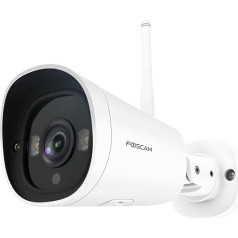 Foscam G4C 2K 4MP Starlight Dual Band WiFi drošības kamera, izturīga pret laikapstākļiem, ar integrētiem 2 lukturiem un IR LED, nakts redzamība, personu noteikšana, kustības noteikšana, P2P funkcija, H.265, balta krāsā