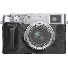 Чехол MUZIRI KINOKOO Fuji X100VI, полузащитный чехол из натуральной кожи, совместимый с камерой Fujifilm X100VI, с открывающимся основанием и ручкой, черный, в