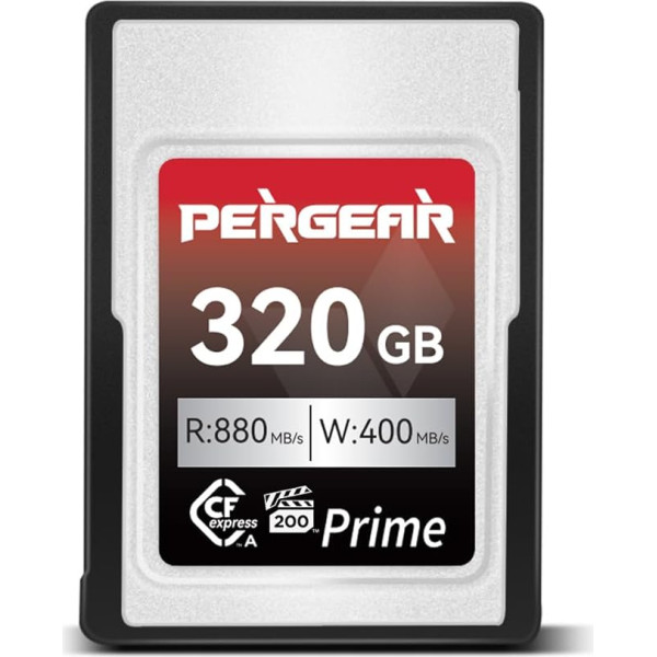 Pergear Professional 320GB CFexpress A tipa atmiņas karte, VPG 200, līdz 880MB/s lasīšanas ātrums un 900MB/s rakstīšanas ātrums 4K 120P, 8K 30P ierakstīšanai