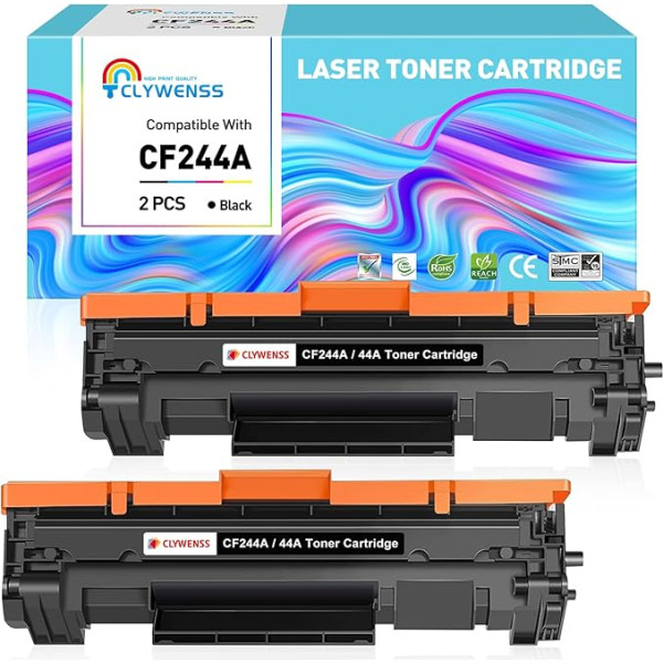 Clywenss CF244A 44A toneris su mikroschema suderinamas su HP 44A CF244A tonerio kasete, skirta spausdintuvui Color Laserjet Pro M15w M15a M17w M17a MFP M28w M28a M30w M30a, 2 juodos spalvos