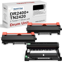 SMARTOMI DR2400 TN2420 būgnas su toneriu Suderinamas su Brother TN2420, skirtas DCP-L2510 DCP-L2530 DCP-L2550 HL-L2310 HL-L2350 HL-L2357 HL-L2370 HL-L2375 MFC-L2710 MFC-L2710 MFC C-L273 0 MFC-L2750 (2