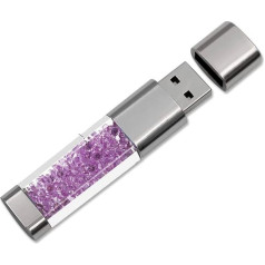 FeliSun Kristall USB zibspuldzes USB 3.0 zibatmiņas diskdziņš Speicherstick USB ārējā zibatmiņas diskdziņa datu glabāšanas USB atmiņas USB zibatmiņas kartes (64GB, violeta)