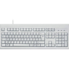 Perixx PERIBOARD-106W vadu USB tastatūra operētājsistēmai Windows - ergonomiski taustiņi, standarta izmērs, AZERTY, balta krāsā