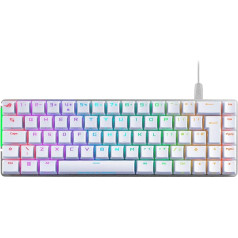 ASUS ROG Falchion Ace 65% RGB kompakta mehāniskā spēļu tastatūra, ROG NX sarkanie slēdži un slēdžu stabilizatori, skaņu absorbējošas putas, ABS taustiņi, vadu ar KVM, trīs