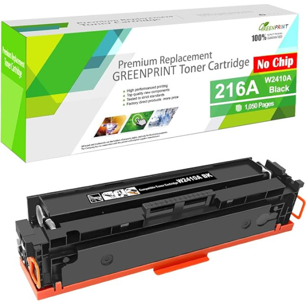 GREENPRINT [be lusto, su įrankiais] Suderinama tonerio kasetė W2410A 216A juoda 1050 puslapių HP Color Laserjet Pro M155 M155a M155nw MFP M182 M183 M182n M182n M182nw M183fw