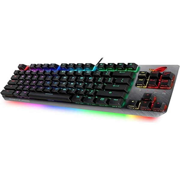 ASUS Strix Strix Scope TKL vadu mehāniskā RGB spēļu tastatūra FPS spēlēm ar Cherry MX slēdžiem, alumīnija rāmi un Aura Sync apgaismojumu franču izkārtojums 90MP01N1-BKFA00