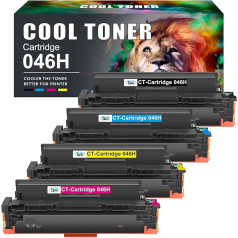 Cool Toner suderinama tonerio kasetė, pakeičianti canon046H 046 tonerį i-SENSYS MF734Cdw MF735Cx MF732Cdw LBP653Cdw LBP654Cx MF734 MF732 MF735 LBP654 LBP653 (juoda, žydra, geltona, purpurinė, 4 pakuotės)