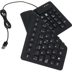 Salokāmās tastatūras, 105 taustiņi, spāņu, USB, vadu, portatīvā, salokāmā rakstāmmašīnas tastatūra, īpaši plāna, salokāma, klusa, ūdens un putekļu izturīga, silikona tastatūra datoram, piezīmjdatoram