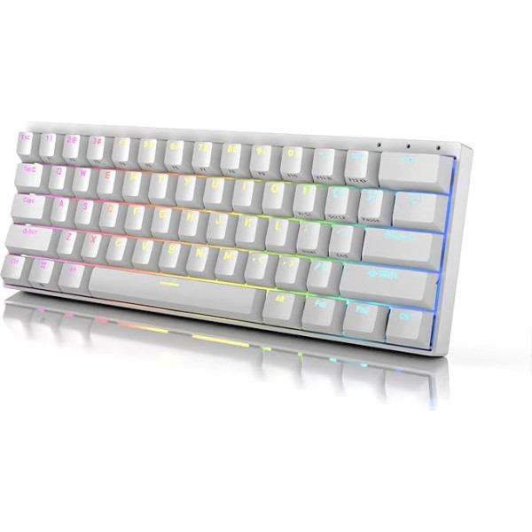 DURGOD Venus 60% RGB RGB mehāniskā spēļu tastatūra | 60% izkārtojums ANSI US UK | Alumīnija korpuss | Double Shot PBT Cherry Profile (Gateron Blue, White)