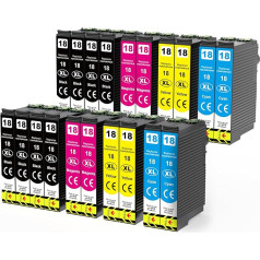 18XL Multipack 18XL 18 kasetnes saderīgas ar Epson 18XL 18 Expression Home XP-322 XP-215 XP-215 XP-205 XP-225 XP-305 XP-325 XP-422 XP-405 XP-415 XP-425 XP-315 XP-315 XP-312 XP-425 XP-412 XP-202 XP-102 10