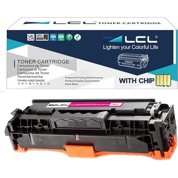 LCL atjaunota tonera kasetne 304A CC533A (magenta), kas paredzēta HP Color LaserJet CP2020 CP2025 CM2320 CP2025dn CP2025n CP2025x CM2320fxi CM2320n CM2320n CM2320nf