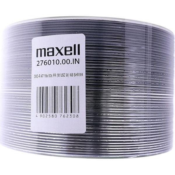 Maxell DVD-R 4,7 GB / 120 min 16x, pilnībā drukājams, 50 gab., ECO iepakojumā