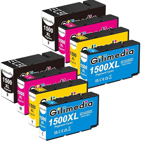 Gilimedia PGI-1500XL PGI1500 Printera kasetnes saderīgas ar Canon 1500 XL PGI-1500xl Multipack priekš Canon Maxify MB2750 MB2150 MB2155 MB2050 MB2755 MB2000 MB2100 MB2300 MB2350 MB2700 (8-Pack)