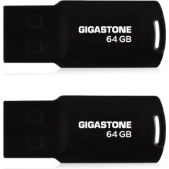 Gigastone 64 GB USB zibatmiņas diskdziņš 2 Pack V70 sērijas izvelkamais dizains bez vāciņa, saderīgs ar USB 2.0 interfeisu