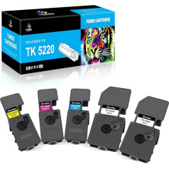 LeciRoba TK-5220 toneris Kyocera TK-5230 TK5220 toneris Kyocera Ecosys P5021cdw Kyocera Ecosys P5021cdn , Kyocera Ecosys M5521cdw Kyocera Ecosys M5521cdn printeriem (5 gab., 2 melni/1Cyan) 11 1 1 1