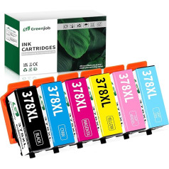 Greenjob 378XL kasetnes Epson 378 Multipack saderīgas ar Expression Photo XP-8000 XP-8005 XP-8505 XP-8500 XP-8600 XP-8605 XP-8700 XP-15000 XP8000 XP8000 XP8005 XP8505 XP8500 XP8500 XP8500 XP8500