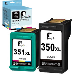 Penguin 350 XL 351 XL spausdintuvo kasetės HP 350XL 351XL, skirtos HP Deskjet D4260 Officejet J5780 J6410 (1 juoda, 1 spalvota)