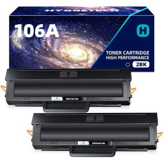 Hyggetech 106A W1106A Toneris suderinamas su HP W1106A 106A 2Black, skirtas HP lazerinėms MFP 137fwg HP 107w Toneris, lazerinis 107a 107r 135a Toneris, skirtas HP lazerinėms MFP 137fwg, lazerinėms MFP 135wg 135w 137fnw