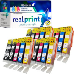 realprint 20 XL spiestuves kasetnes PGI-570 un CLI-571 aizvietošanai, piemērotas Pixma TS5050 TS6050 TS8050 MG5750 MG6850 MG6850 MG7750