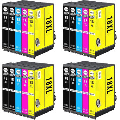 Happy Printer 20 kasetnes saderīgas ar Epson 18XL Multipack priekš Expression Home XP205 XP215 XP225 XP302 XP305 XP312 XP315 XP322 XP325 XP402 XP405 XP412 XP415 XP422 XP425