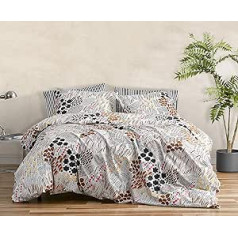 MARIMEKKO — King izmēra kokvilnas Percale gultas veļas komplekts ar atbilstošām spilvendrānām, visu gadu mājas dekorēšana (Pieni Letto Multicolor, King)