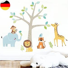 Little Deco DL514-2 Wall Sticker Children's Room Animals Forest Animals Safari Tree Wall Decoration Baby Room Jungle Wall Picture Children Boys Girls