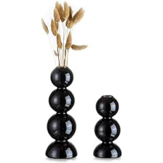 Glasseam Bubble Flower Vase, Small, Modern Black Vase for Pampas Grass, Aesthetic Flower Vases, Decoration, Aestheti Vase, Round Glass Hydroponic, Aesthetic Table Vases, Glass Vases for Table