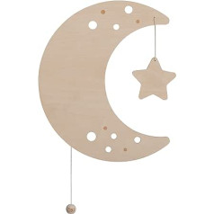BO BABY'S ONLY - Baby Wall Lamp - Moon - Moon Lamp for Baby Room - Night Lamp with Battery for Children's Room - FSC Quality Mark Wooden Lamp - 25000 Burning Hours - Wall Lamp Can Be Painted