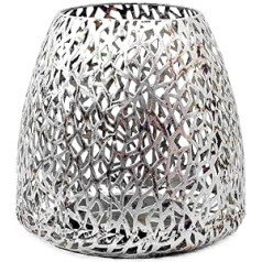 Casablanca Windlicht, Metall, Silber, 20 cm