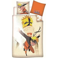 Naruto patalynė 135 x 200 cm Shippuden Uzumaki Manga Anime Cool paauglių patalynės komplektas, pagamintas iš 100% medvilnės