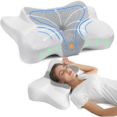 Huntermax ortopēdiskais spilvens, ergonomisks kakla atbalsta spilvens, kas izgatavots no Memory Foam un kakla spilvens optimālam atbalstam, spilvens sāniem, muguras un vēdera gulšņi, veicina miegu