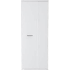 FORTE Net106 Shoe Cabinet with 2 Doors, Composite Wood, Matt White, 68.90 x 34.79 x 179.1 cm