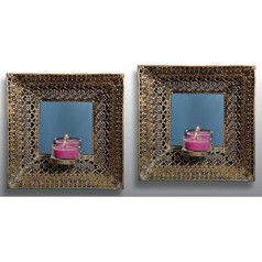 2 sieninių žvakidžių rinkinys su veidrodžiu