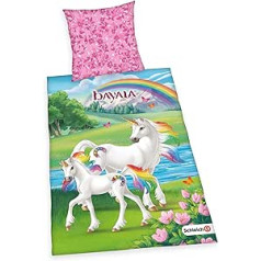 Herding Schleich patalynės komplektas, Bayala Unicorn apverčiamas motyvas, antklodės užvalkalas 135 x 200 cm, pagalvės užvalkalas 80 x 80 cm, medvilnė / stiprintuvas