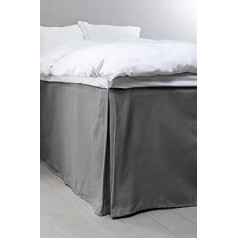 Jotex Color gultas svārki - 100% augstas kvalitātes organiskās kokvilnas gultas svārki, augstums 60 cm - tumši pelēks, 90 x 200 cm