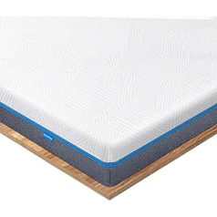 Inofia Gel Topper Augstums 8 cm, Divas cietības H2 un H3 Oeko-Tex® sertificēts Memory Foam virsmatracis Box Spring Gultai, Karavānai, Dīvānam un neērtām gultām, Mazgāšanas pārvalks (140 x 200 cm)