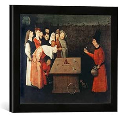 Ierāmēts Hieronymus Bosch attēls Kabatas atskaņotāja mākslas druka augstas kvalitātes rokām darinātā attēlu rāmī 40 x 30 cm matēts melns