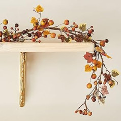 Lights4fun Autumn Garland with Apples 1.5 m Autumn Decoration