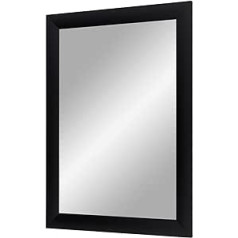 FRAMO Trend 35 Wall Mirror 40 x 70 cm with Frame (Matte Black), Made to Measure with 35 mm Wide MDF Wooden Strip - Custom-Made Mirror Frame with Mirror and Sturdy Back Panel with Hangers