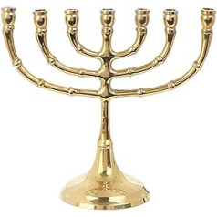 NKlaus Menorah Svečturis 7 Roku Misiņa Zelta sveces līdz 1,5 cm Diametrs Augstums 15 cm Menora Platums 18 cm Baznīcas piederumi Dekorācija 4034