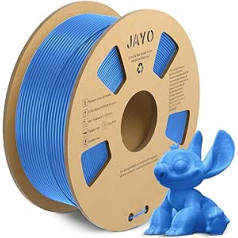 JAYO PLA+ siūlas 1,75 mm, tvirtas PLA Plus 3D spausdintuvo siūlas, matmenų tikslumas +/- 0,02 mm, tvarkingai suvyniotas siūlas, 1,1 kg ritė (2,42 svaro), PLA+ pilkai mėlyna