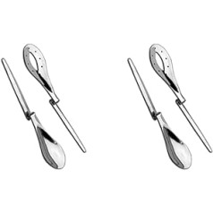 chg 3377-00 Salad Servers with Kink Length Approx. 27.5 cm, Silver, Pack of 2
