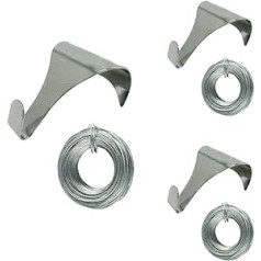 Picture Rail Hooks Dado Rail Picture Hooks Chrome Finish Antique Style Shape Hooks 3M Chrome Wire for Picture Rail Wall Hanging Decoration Pack of 10
