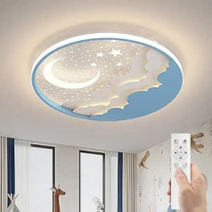 AHXIAOZN LED bērnu griestu lampa, Star Moon griestu gaisma, bērnu istaba, guļamistabas lampa ar tālvadības pulti, regulējamas griestu lampas meitenēm, zēniem, guļamistabas lampa, bērnu istaba, 50 cm