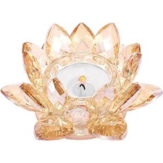 SUMTree Crystal Lotus Flower svečturis Svečturis Votive svecei vai kociņam, diametrs 4 cm (šampanietis)