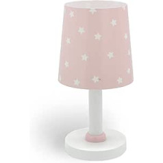 Dalber 82211S E14 vaikiškas stalinis šviestuvas prie lovos lempa Star šviesiai žvaigždės rožinė
