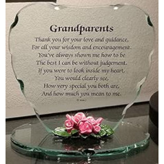Onlinestreet Oval Base Glass Sign Clear Cut Poem Gift for Grandparents Any Occasion Birthday Mothers Day Wedding Christmas etc