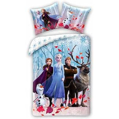 Halantex Disney Frozen Anna Elsa Olaf Sven Kristoff Gultas veļas komplekts 140 x 200 cm + 70 x 90 cm 100% kokvilna Organic Certified FRZ4901BL