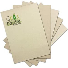100 x Eco rakstāmpapīrs, kas izgatavots no zāles papīra DIN A4 — pārstrādāts papīrs 120 g/m² — videi draudzīgs amatniecības papīrs ielūgumiem vai ēdienkartēm — Glüxx aģents