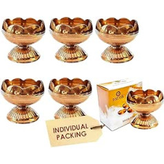 Amatnieks Diwali Puja Jyoti Diya Diya Indian Pooja eļļas lampa, diametrs 3,8 cm, Diya eļļas lampa, svečturis, Diwali dekors, 6 komplekts